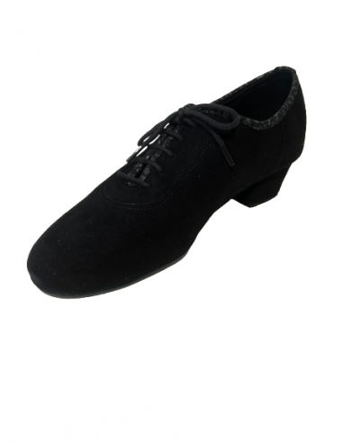 Scarpa da ballo allacciatura in camoscio morbido nero per il country linedance, ballo liscio, tango