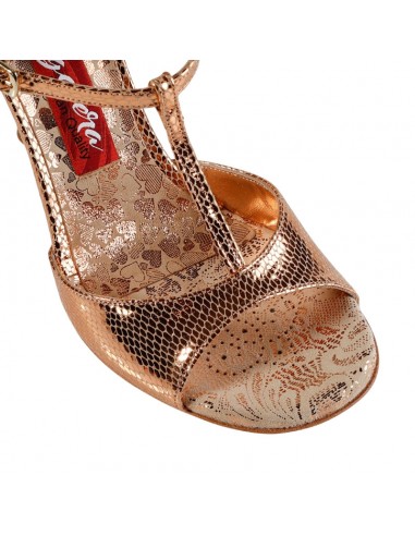 Tangolera Perla Rame Pitoncino chaussures de tango Zurich - Talon de 7cm