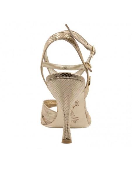 Tangolera Emma Bronze Pitoncino chaussures de tango Zurich - talon de 8cm