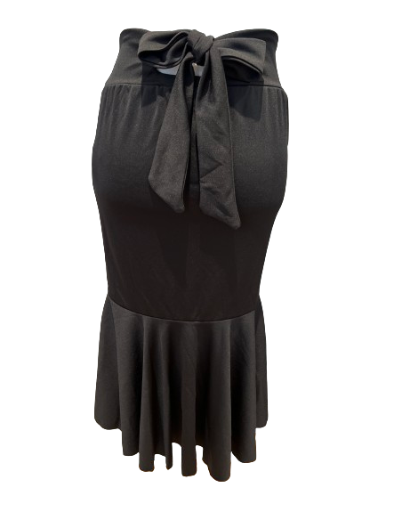 Dance skirt in black with flounce for tango or ballroom dancing