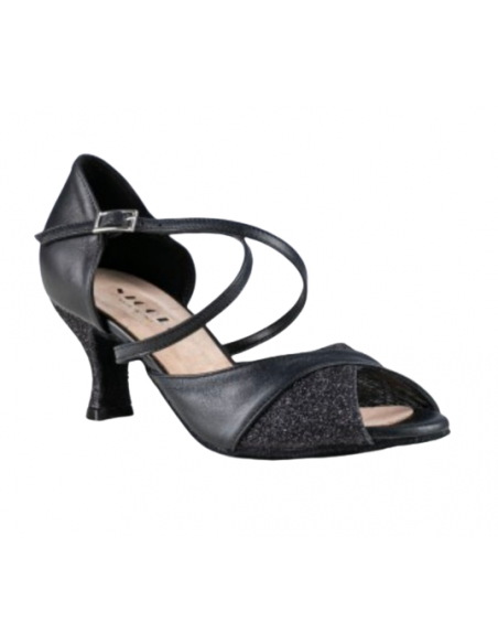 Dance shoes, black with glitter heels for ballroom or salsa dancing