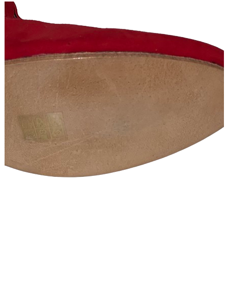 Bottine de danse à franges courtes en daim rouge pour la linedance