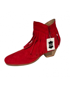 Bottine de danse à franges courtes en daim rouge pour la linedance 2