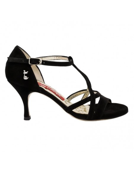 Scarpe da ballo Tangolera Sofia Camoscio Nero Veryfine Zurigo - tacco 7cm