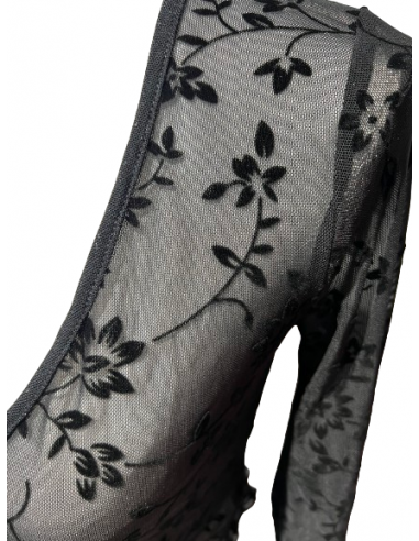 Boléro noir en maille florale – chaussures de danse Zurich | Vêtements