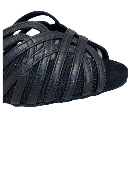 Scarpe da ballo in pelle nero per la danza standard o la line dance