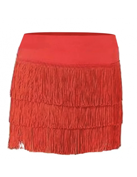 Miniskirt with fringes in red perfect for salsa, bachata and parties