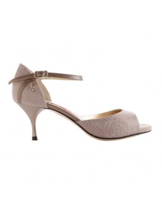 Tangolera Clio Beige Fiori chaussures de tango Veryfine Zurich - talon de 6cm