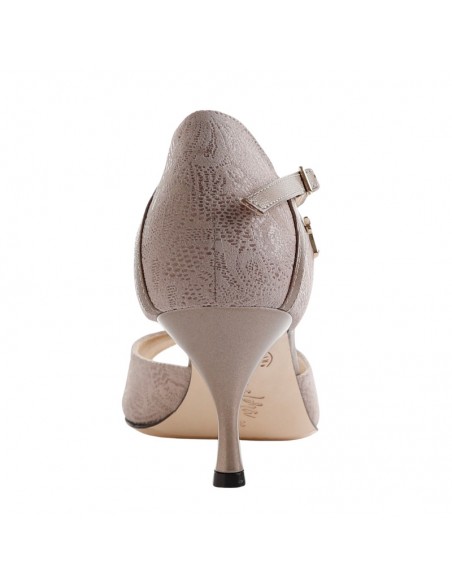 Tangolera Clio Beige Fiori tango shoes Veryfine Zürich - 6cm heel