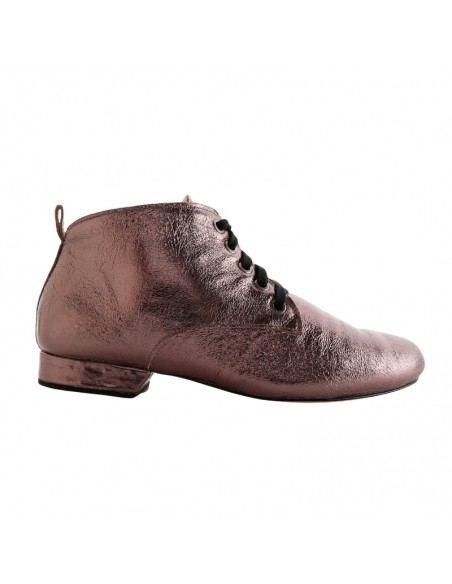 Tango dance ankle boot in shiny bronze nappa leather