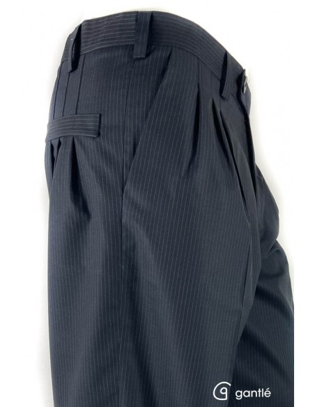 Gantlé Apollo Blu Gessato – Pantaloni italiani da tango  - Veryfine Zürich