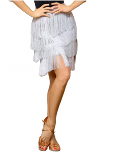 Fransentanzjupe in Silber für Salsa & Bachata, Parties