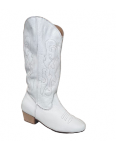 Bequeme Tanzstiefel in weissem Leder für Linedance