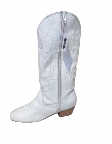 Bequeme Tanzstiefel in weissem Leder für Linedance
