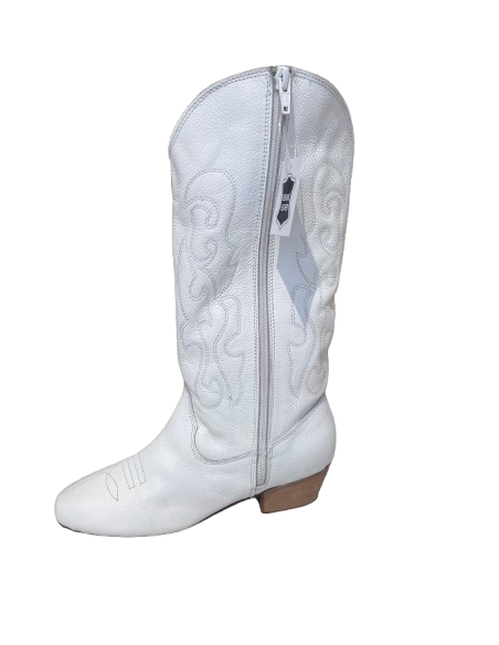 Bequeme Tanzstiefel in weissem Leder für Linedance