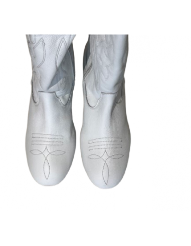 Comfortable dance boots in white leather for linedance