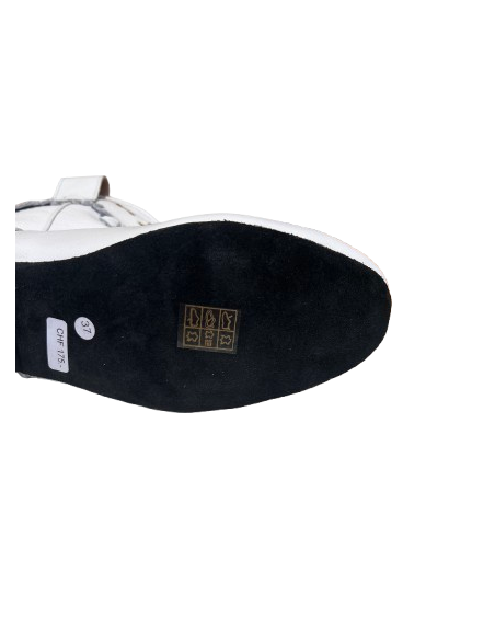 Confortable bottine de danse en cuir blanc pour la linedance