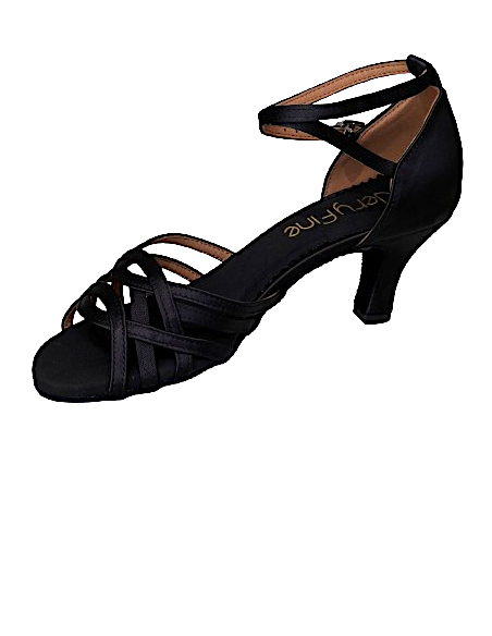 Black satin dance shoes Sydney 2615 - Veryfine Dance Shop Zurich