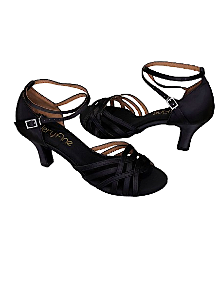 Black satin dance shoes Sydney 2615 - Veryfine Dance Shop Zurich