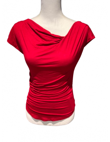 This lovely dance top in cherry red is perfect for salsa or tango