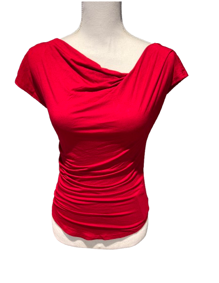 This lovely dance top in cherry red is perfect for salsa or tango