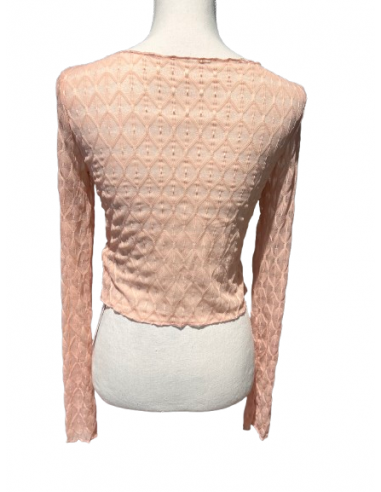 Dance jacket apricot mesh with a wavy finish and long sleeves