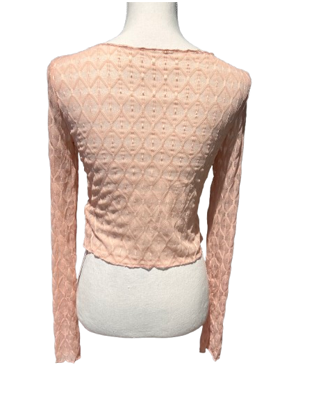 Dance jacket apricot mesh with a wavy finish and long sleeves