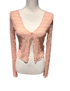 Dance jacket apricot mesh with a wavy finish and long sleeves 2