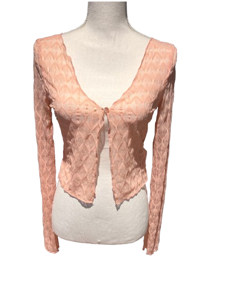 Dance jacket apricot mesh with a wavy finish and long sleeves