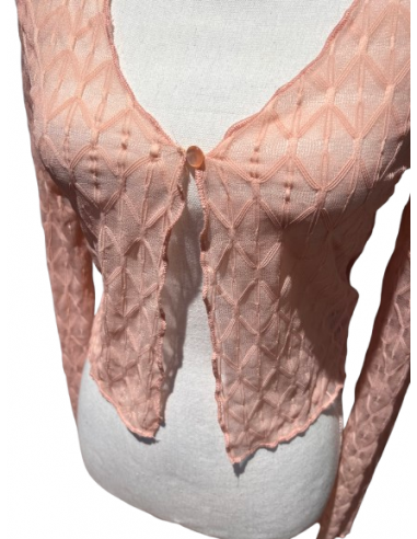 Giaccettina da ballo, albicocca con bordi ondulati, maniche lunghe