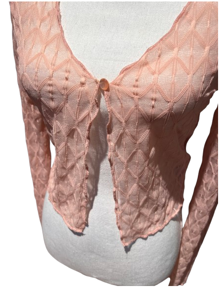 Dance jacket apricot mesh with a wavy finish and long sleeves