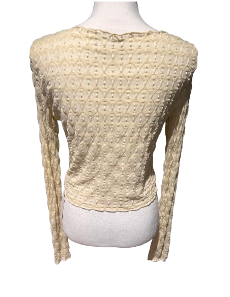 Giaccettina da ballo, beige con bordi ondulati, maniche lunghe