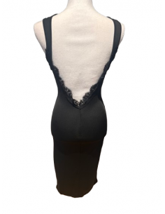 Dance dress in black stretch with scoop back for tango dancing. 2