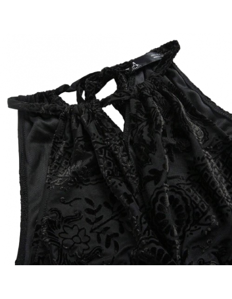 Robe de tango noire en velours jacquard : élégante et confortable