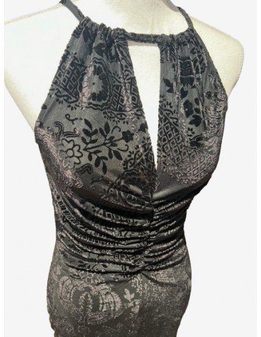 Robe de tango noire en velours jacquard : élégante et confortable