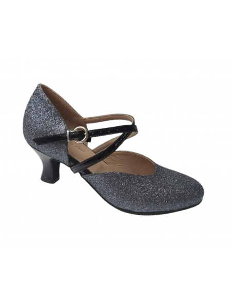 Scarpe da ballo standard, scamosciata nera per salsa, tango, balli