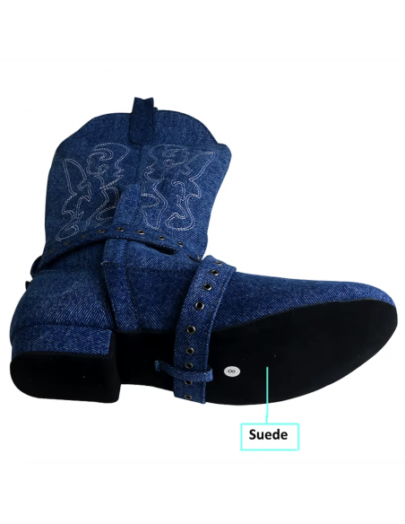 Stivalo da danza Linedance in denim per una serata di danza o un corso di ballo