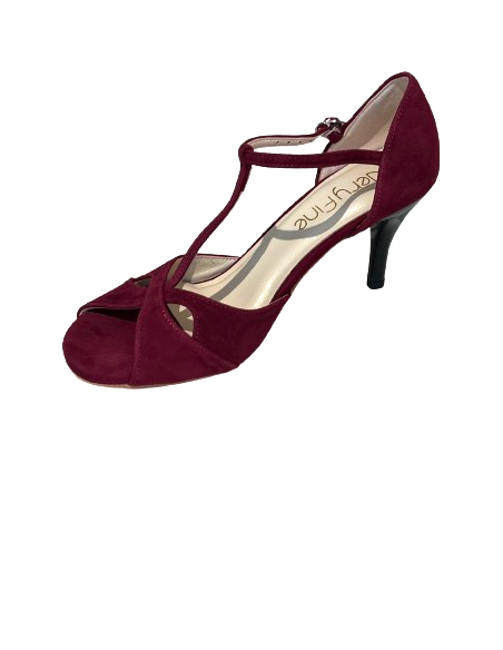 Chaussures de danse Zurich – Chaussures de tango en daim rouge vin