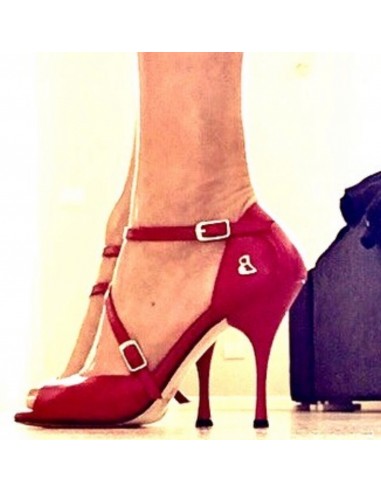 Scarpe da tango Tangolera A8B nappa rosso - comfort e stile dall'Italia