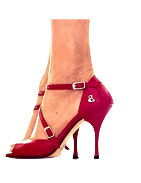 Tangolera Clio Rosso B Tango Shoes Veryfine Zurich - 7cm heel