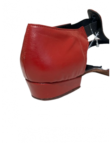 Chaussure de danse demi pointe Grèque, cuir bordeaux pour tous les types de danse.