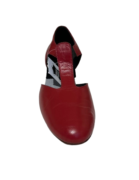 Chaussure de danse demi pointe Grèque, cuir bordeaux pour tous les types de danse.
