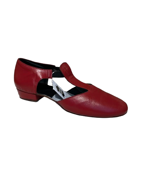 Chaussure de danse demi pointe Grèque, cuir bordeaux pour tous les types de danse.