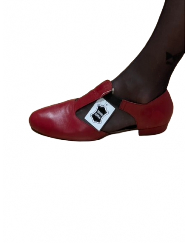 Chaussure de danse demi pointe Grèque, cuir bordeaux pour tous les types de danse.