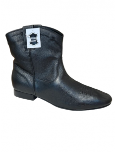 Bottes de danse pour hommes en cuir de vache noir pour la Linedance