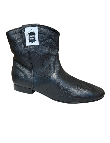 Bottes de danse pour hommes en cuir de vache noir pour la Linedance