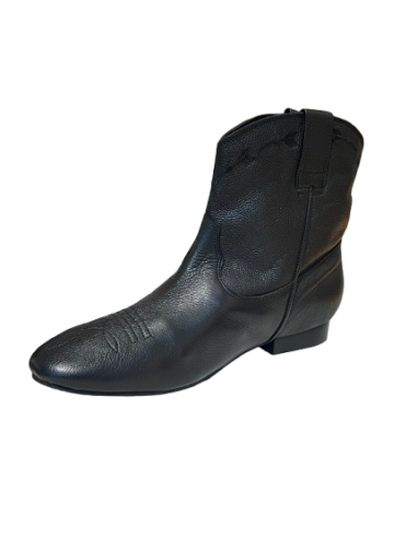 Bottes de danse pour hommes en cuir de vache noir pour la Linedance
