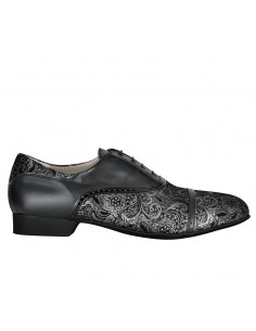 Men’s Tangolera Tango Shoes Teo Nero Decor, Leather Sole - VeryFine Dance Shoes Zurich