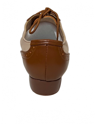 Schnürschuhe in Karamel Leder für Leader in Tango oder Standardtanz
