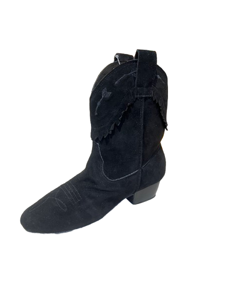 Bequeme schwarze Tanz-Stiefelette in Wildleder für Linedance